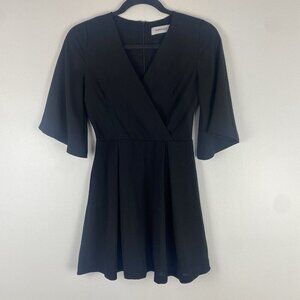 The Editor's Market Women's LBD Romper Size XS Faux Wrap Black